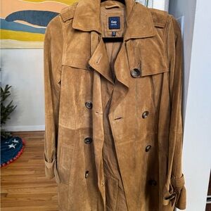 GAP Brown Suede Trench Coat